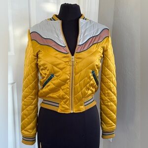 Classic Rock Couture Original Dolly Western Bomber Jacket in mustard yellow